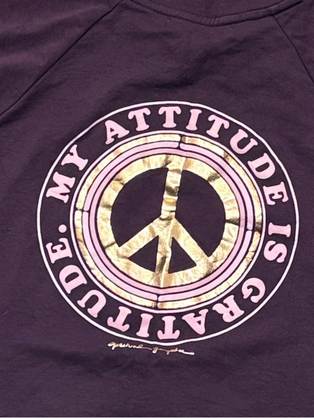 Spiritual Gangster Purple 'Gratitude' Cropped Sweatshirt | Size Medium - Picture 3 of 5
